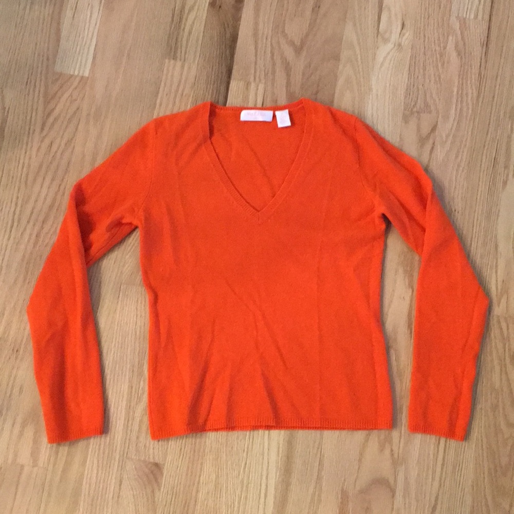Malika Orange Lightweight Cashmere Sweater